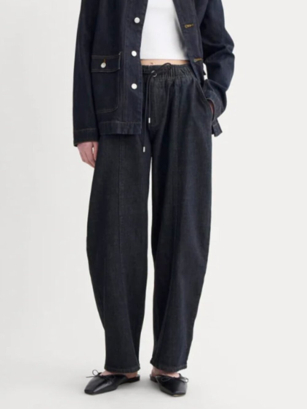 Everlane The Drawstring Baggy Jean in Dark Indigo